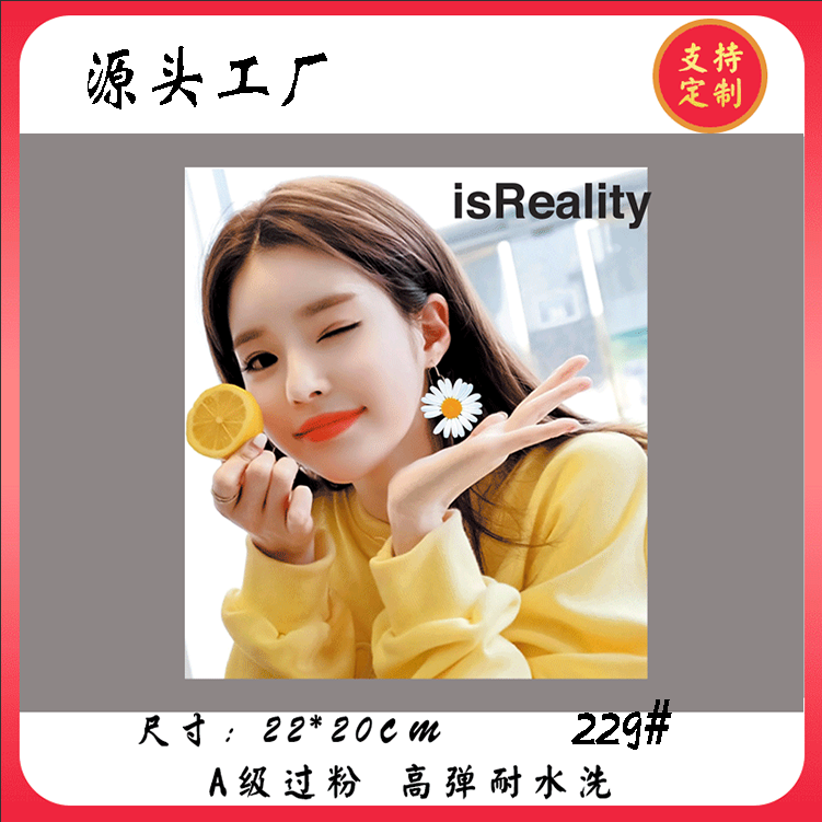 铭大烫画现货分类229#新款大号热转印烫画美女图案单个图