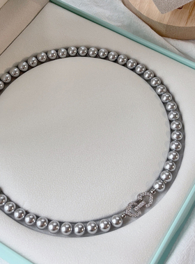 倪妮同款925银真多麻珍珠项链女