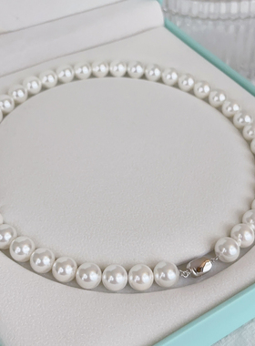 倪妮同款925银澳白珍珠项链女