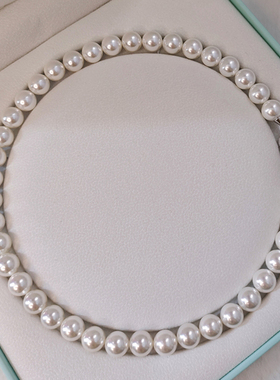 倪妮同款925银澳白珍珠项链女