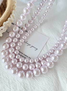 曼塔玫瑰正圆强光珍珠项链女