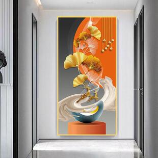 玄关装饰画2026年年画新款自粘竖款风景山水画客厅沙发背景墙贴画