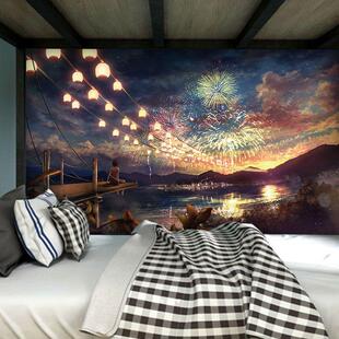 动漫海报墙贴纸二次元自粘超大唯美风景装饰学生宿舍卧室壁纸贴画