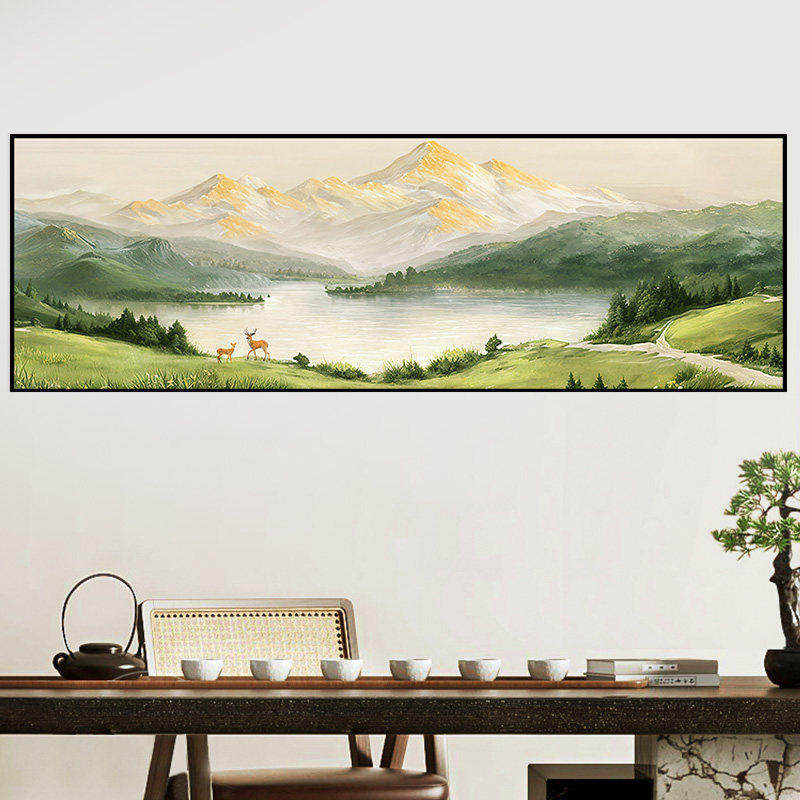 日照金山自粘装饰画大白