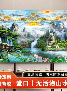 堂口供桌山水画佛道仙无活