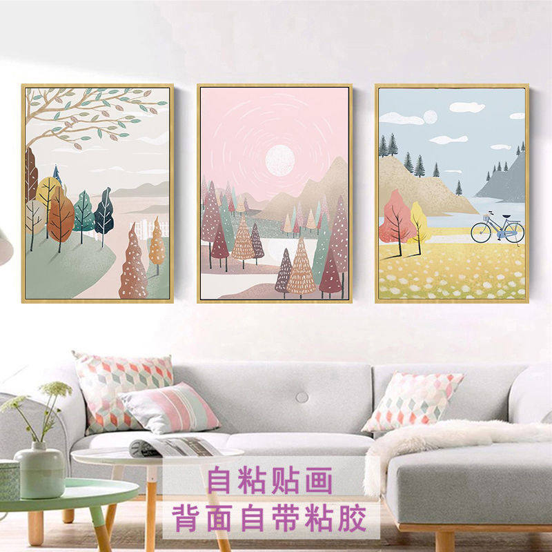 自粘壁纸贴画饭厅装饰画