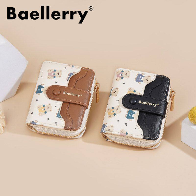baellerry新款可爱印花女士短款钱包搭扣拉链多卡位零钱包ins女款