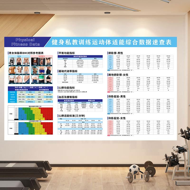 健身房私教室墙纸基础代谢率壁画