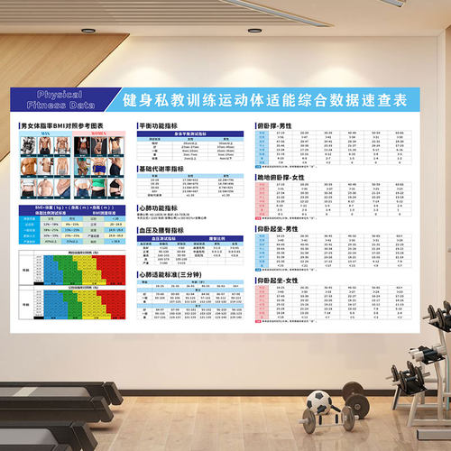 健身房私教室墙纸基础代谢率壁画