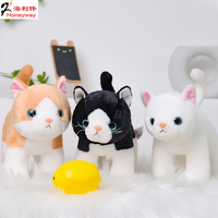 海利伟小站猫毛绒玩具小猫咪可爱玩偶猫公仔睡觉布娃娃生日礼物女