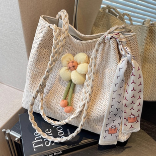 袋鼠托特包 夏季通勤包2025新款单肩包设计感小众大容量编织包包