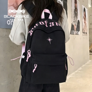 黑色书包初中生女2026新款初中女生ins双肩包高中生轻便女孩背包