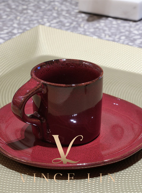 比利时Serax复古红色咖啡杯水杯陶瓷杯子小众轻奢设计大气简约