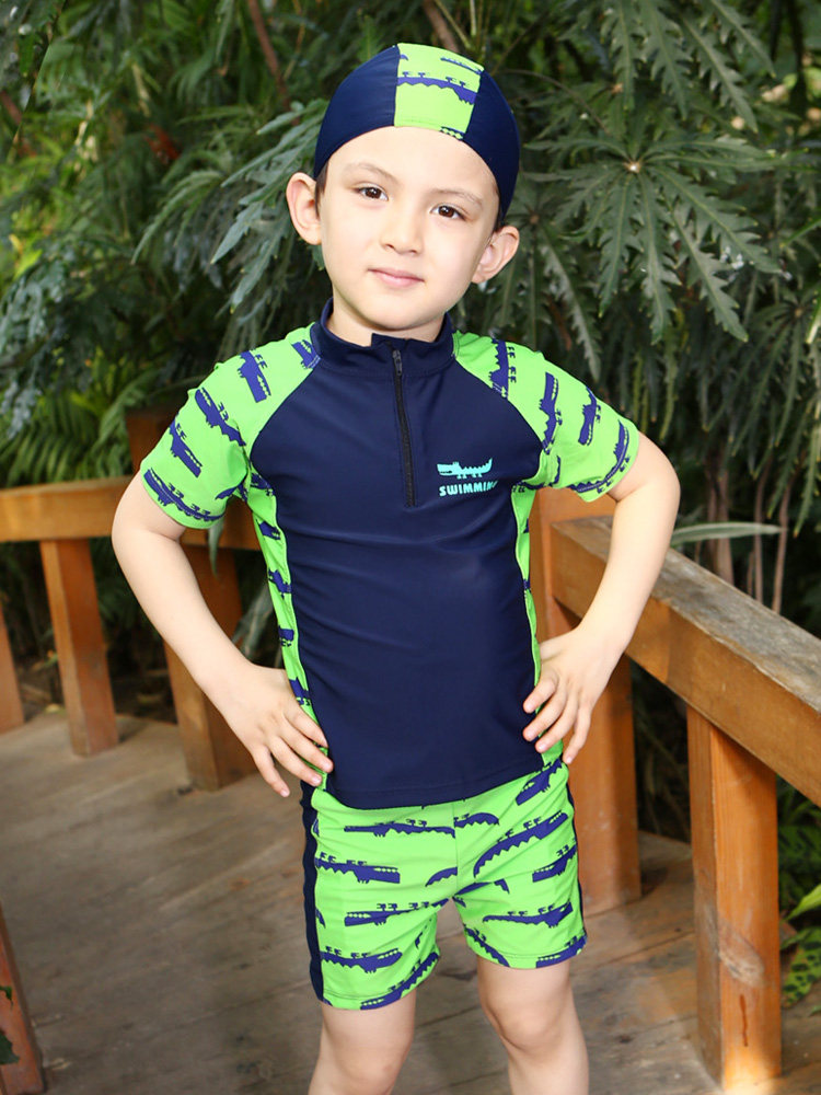 Children's swimsuit Boy boy spa swimming trunks two-piece 6-8-12 years old children plus size fat baby swimming suit