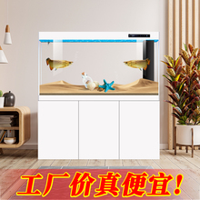 鱼缸客厅2025新款家用客厅大型落地超白隔断屏风底滤水族箱轻奢