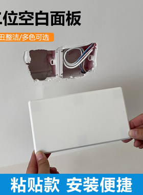 二位空白面板装饰盖墙壁开关底盒插座加厚长方形盖板墙面线盒遮丑
