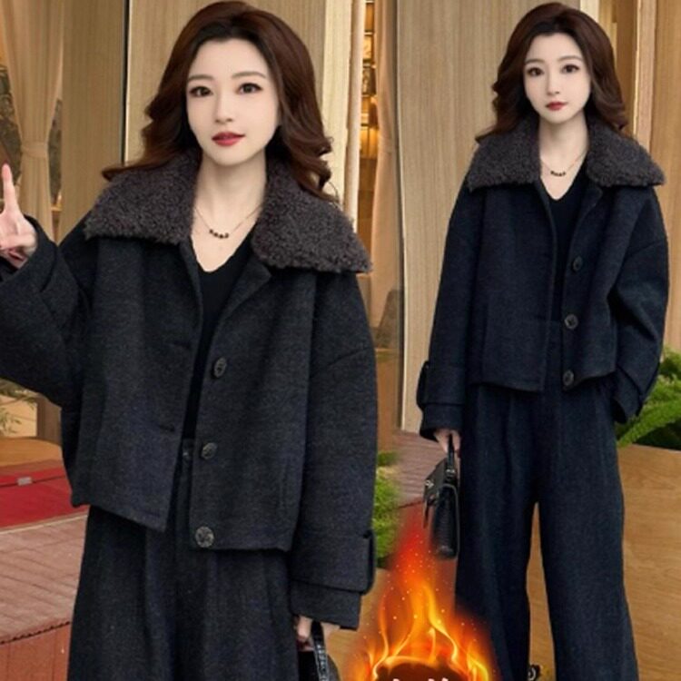 时尚毛呢套装女2025冬季新款