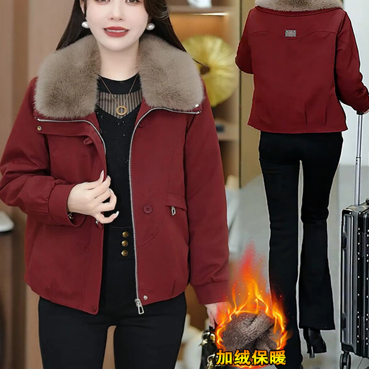 加绒加厚短款派克服女2025冬季洋气休闲保暖可拆卸大毛领棉袄外套,女装/女士精品,派克服,淘宝优惠券,粉丝福利购,淘宝优惠卷