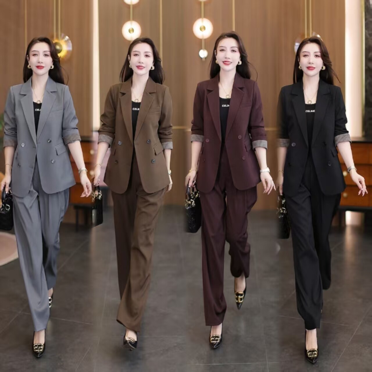 时尚休闲西装套装女2025秋款