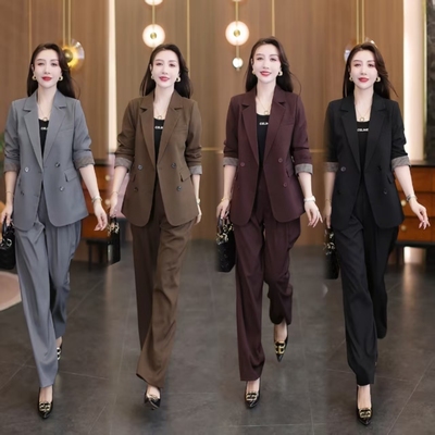 时尚休闲西装套装女2025秋款