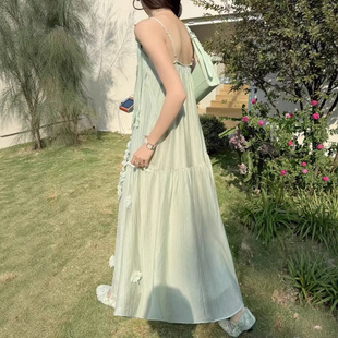 夏季2026新款仙气宽松飘逸民族风系列吊带裙可扎染净版连衣裙长裙