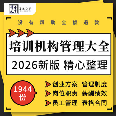 艺术教育机构培训学校创业管理制度薪酬绩效考核方案表格合同模板