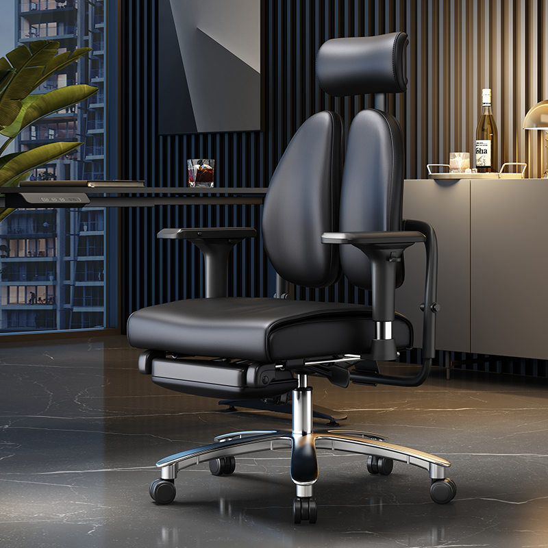 德国普格瑞司头层牛皮人体工学椅