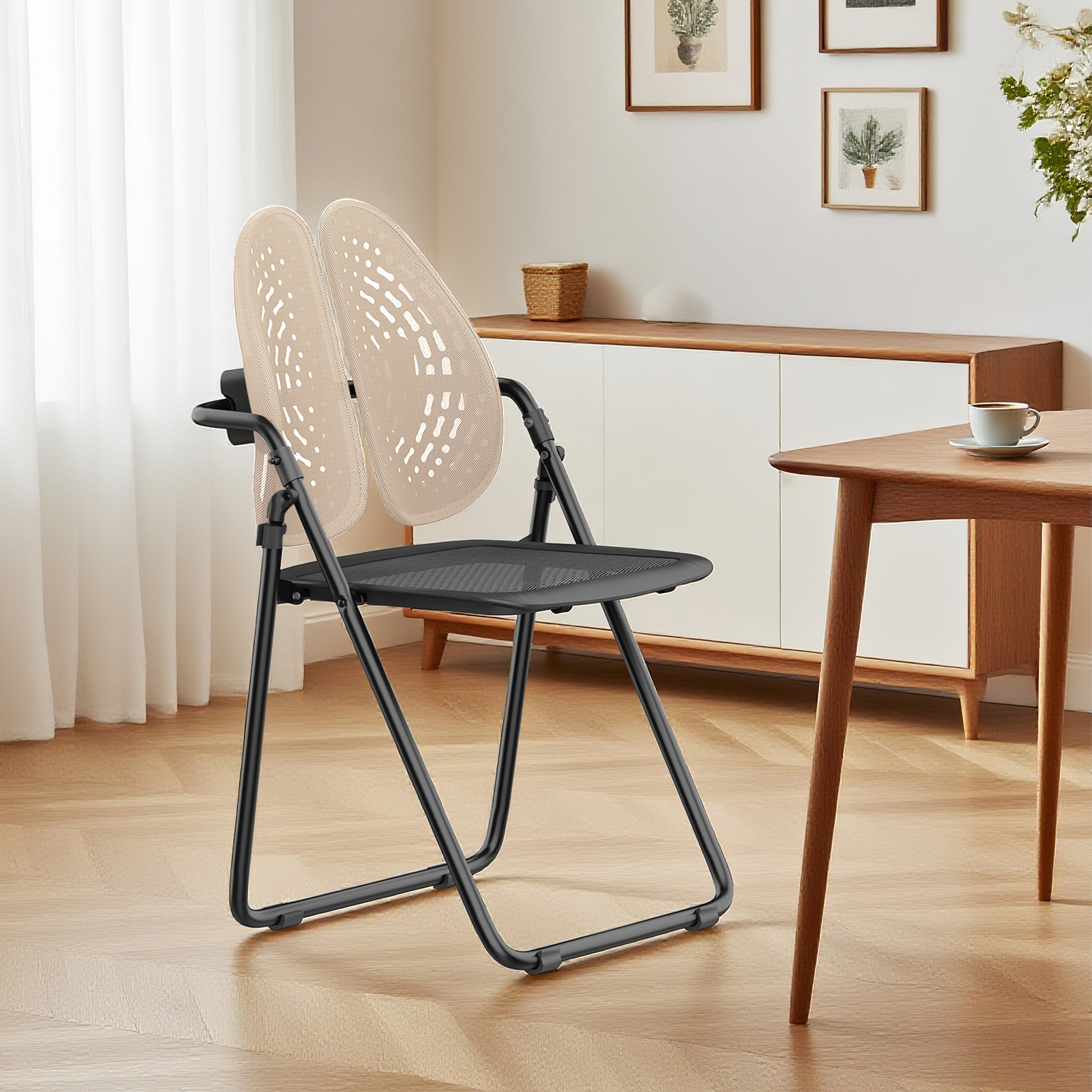 餐椅折叠椅子家用靠背椅久坐舒服吃饭椅子培训会议办公椅现代简约