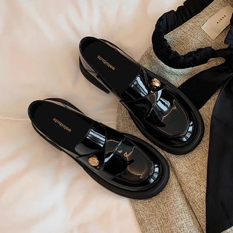 厚底踩跟乐福鞋女加绒英伦风2025年新款春秋一脚蹬小皮鞋懒人单鞋,女鞋,深口单鞋,淘宝优惠券,粉丝福利购,淘宝优惠卷