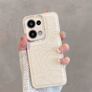 适用opporeno13手机壳0pp0reno13pro新款pkm110女pkk110高级感全包防摔简约opporone山茶花