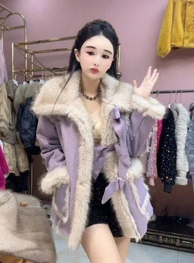 2025新款皮草外套女短款小个子年轻时尚百搭显瘦毛外套4627合并