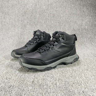 外贸真皮黑色中邦户外登山鞋男防滑耐磨保暖徒步鞋抗寒-25度棉鞋