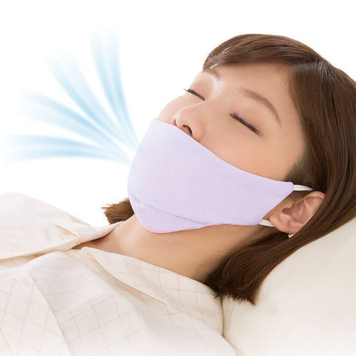 日本防打呼张嘴呼吸睡眠真丝面罩喉咙干燥睡眠防尘保湿护肤棉口罩
