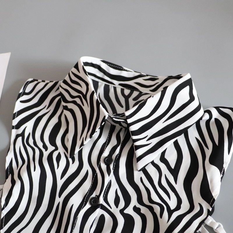 小雪之屋秋冬雪纺花纹假领子女百搭内搭打底衬衫领尖领装饰假衣领