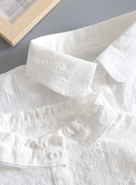 小雪之屋纯棉假领子女秋冬百搭OL白色衬衫领配毛衣装饰打底衫假领