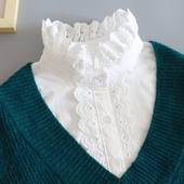 小雪之屋秋冬复古镂空立领棉假领子女百搭配毛衣拉夫领内搭假衣领