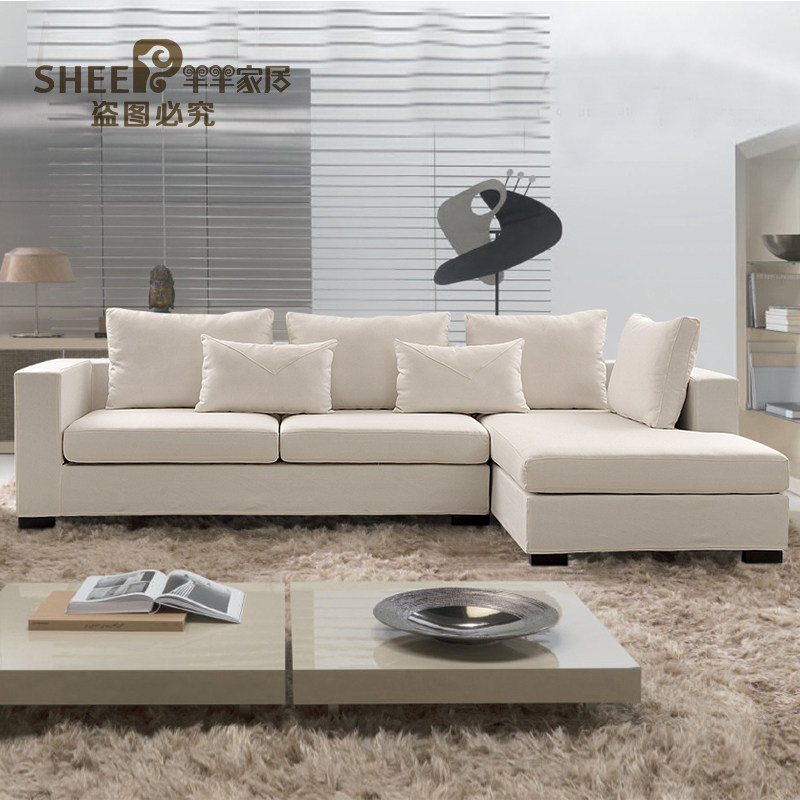 精品布艺沙发组合现代小户型可拆洗斯可馨羽绒沙发羊羊家居shafa