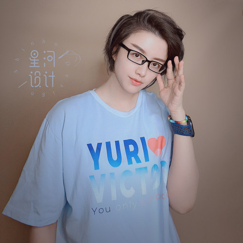 烫印适中纯棉男女通款冰上的尤里
