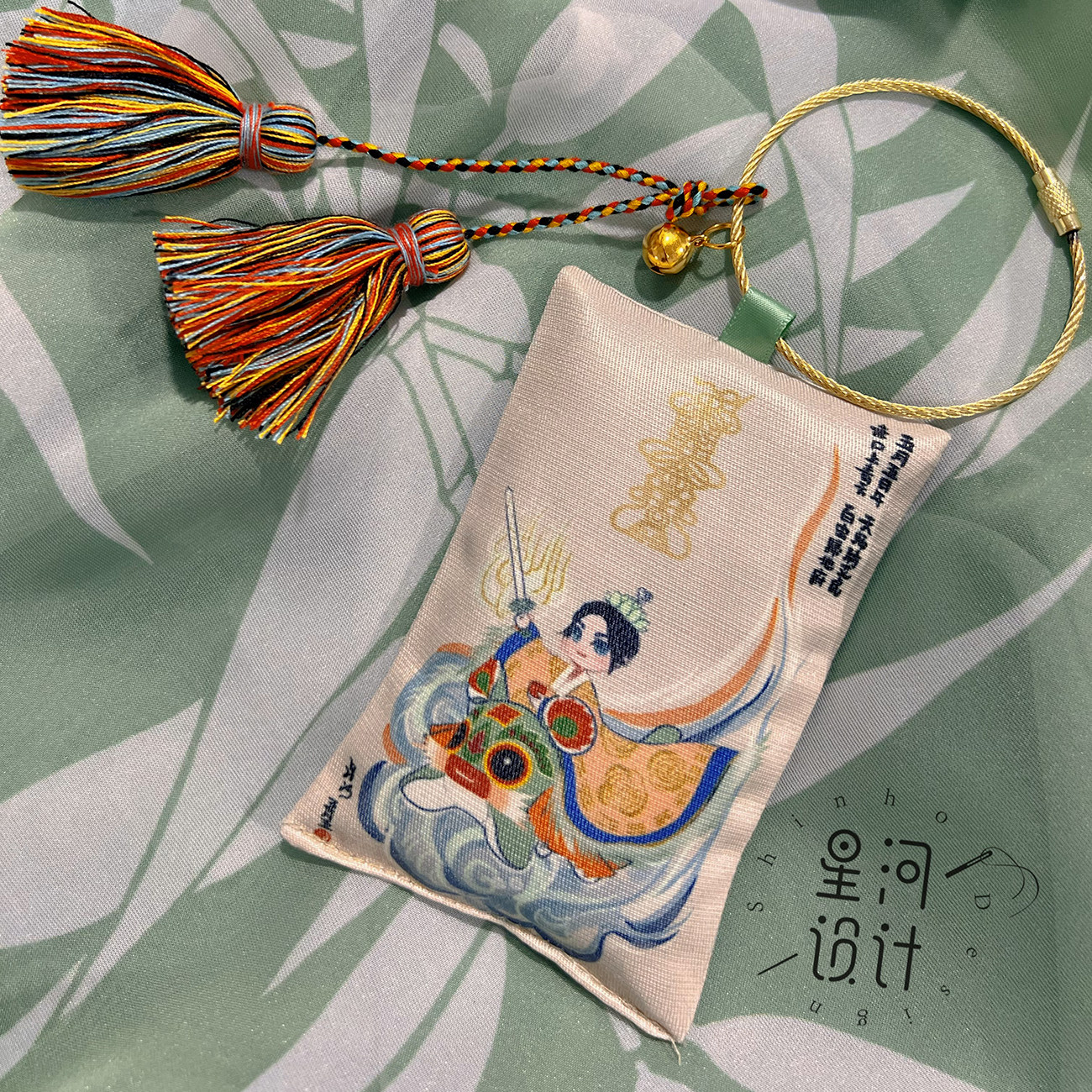 星河设计 天师骑艾虎原创手绘端午香包国潮香囊艾草驱蚊