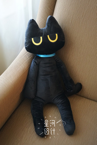 设计小猫玩偶40cm黑猫公仔玩具