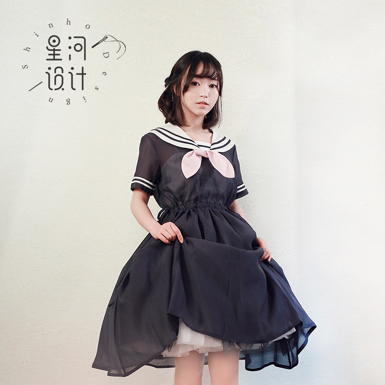 星河设计 春海之风·潮音水手服套装海军领Lolita连衣裙夏季新款