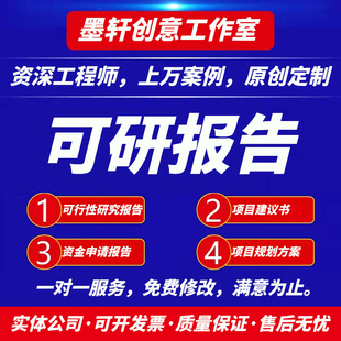 可研报告代写方案企划案项目建议书立项计划书报告编制可行性研究