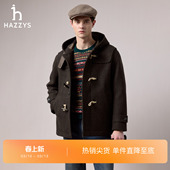 短款 男士 Hazzys哈吉斯冬季 连帽休闲大衣 商场同款