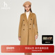 Hazzys哈吉斯双排扣大衣女秋冬收腰显瘦时尚 舒适休闲通勤气质外套
