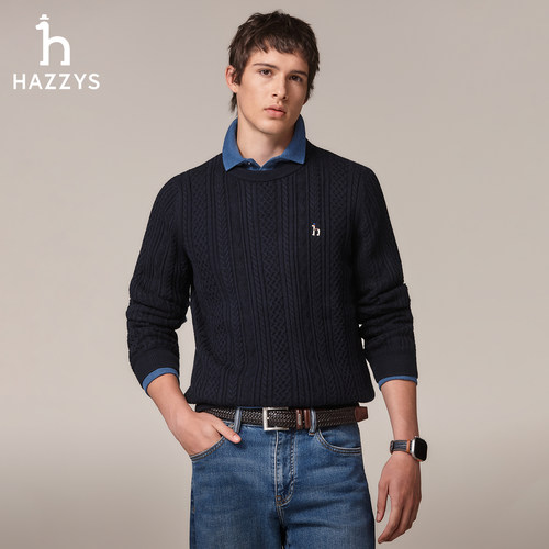 【李佳琦直播间双12羽绒节】Hazzys哈吉斯男羊毛衫休闲长袖针织