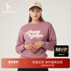 Hazzys哈吉斯女装 春秋宽松圆领纯棉卫衣情侣款