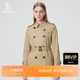 Hazzys哈吉斯短款 通勤女士春夏外套 双排扣风衣英伦风简约潮流时尚