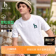 休闲宽松白色棉质短袖 Hazzys哈吉斯夏季 T恤男 100%棉