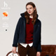 Hazzys哈吉斯夹克秋冬女装 潮流通勤舒适立领抓绒外套 上衣时尚