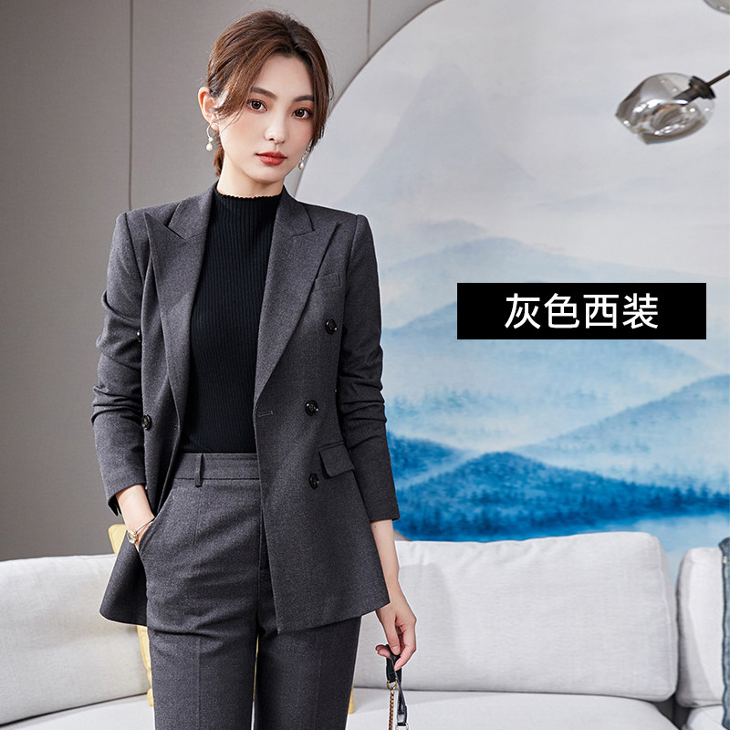 고급 CEO 양복 여성스러운 기질 한국식 직장 비즈니스 양복 정식 전문 양복 두꺼운 가을 겨울 양복